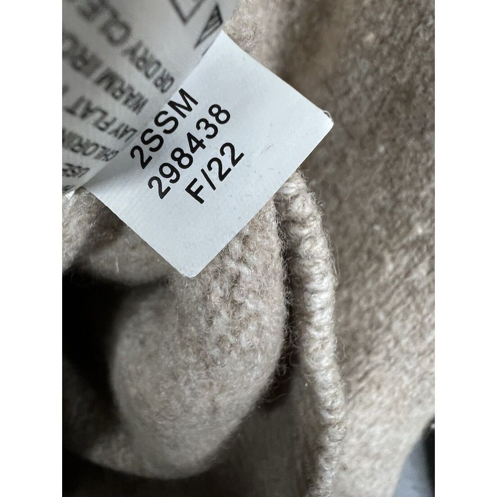 Orvis Sweater Mens Large Beige Stowe 1/4 Zip Lambs Wool Sherpa Leather Collar - Picture 7 of 9